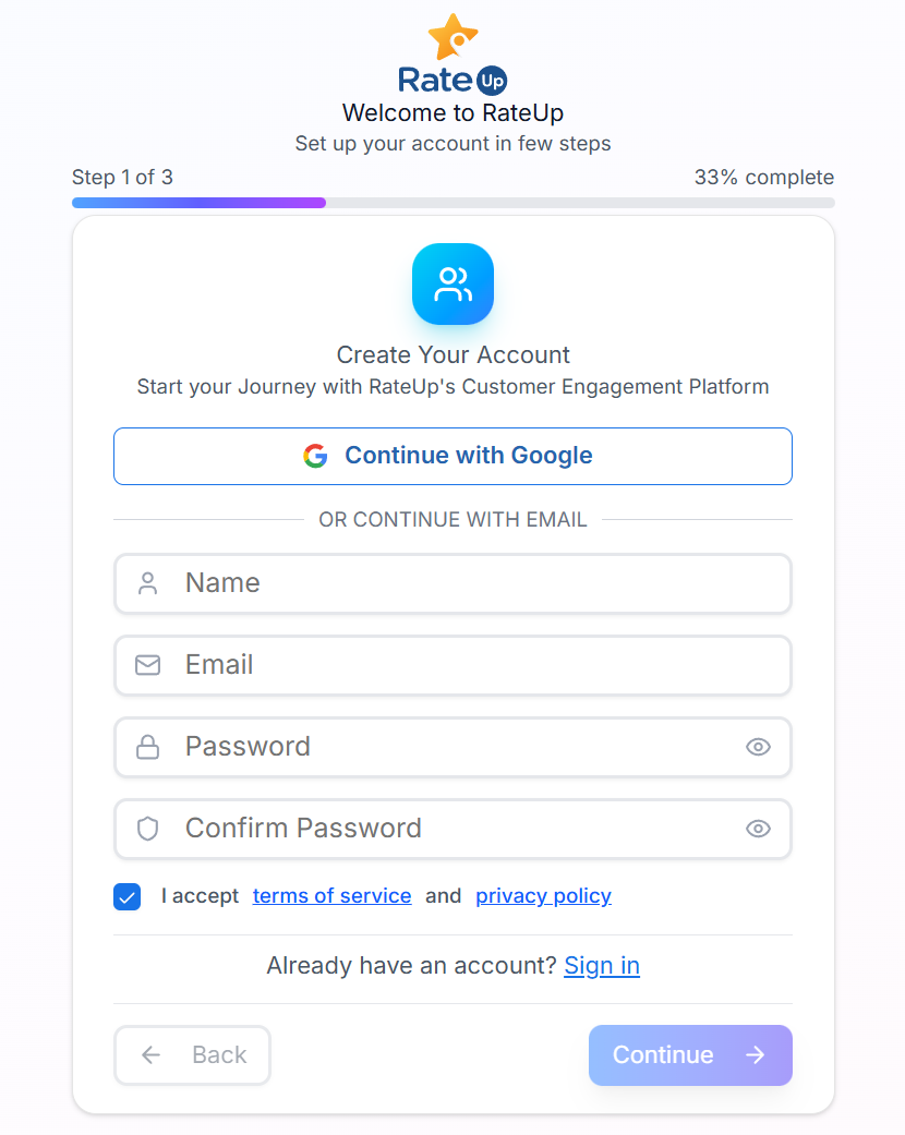 Account details form