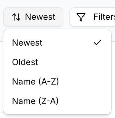 Campaign sort options
