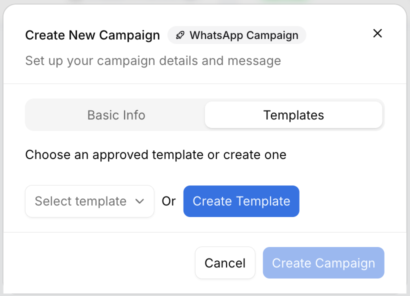 Create new campaign template