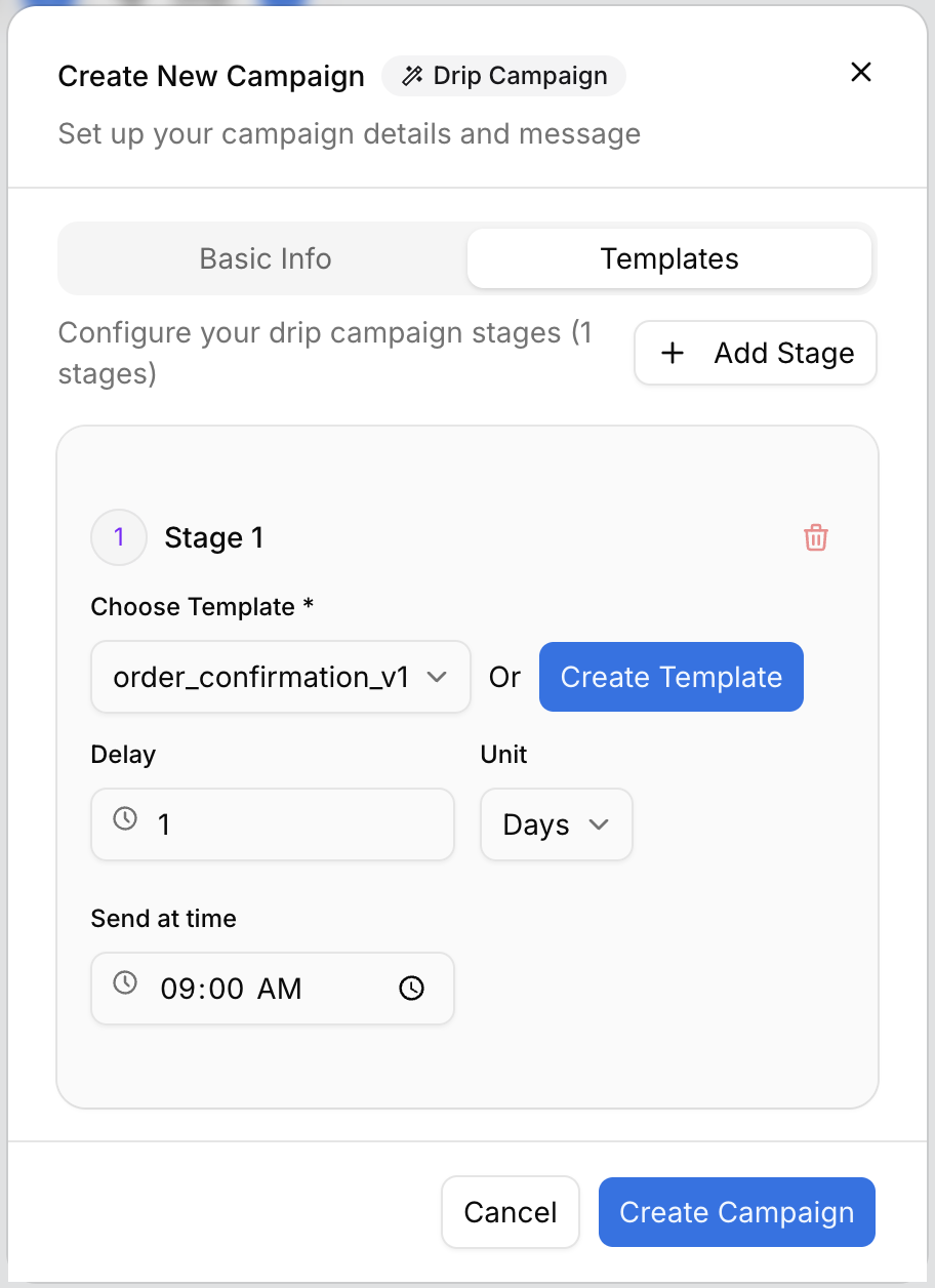 Drip campaign stages