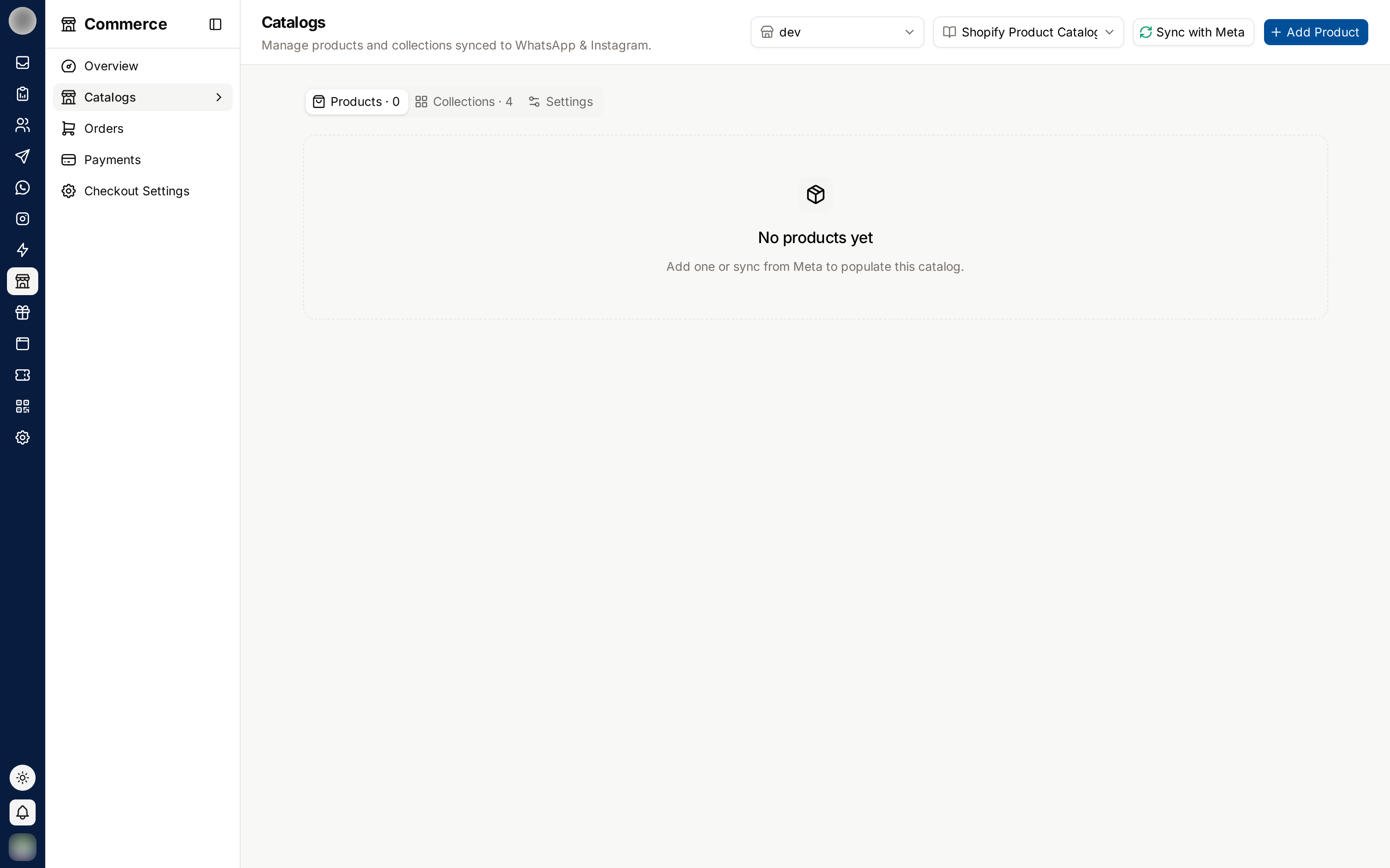 Products in the connected catalog