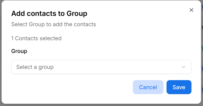 Add contacts to group modal
