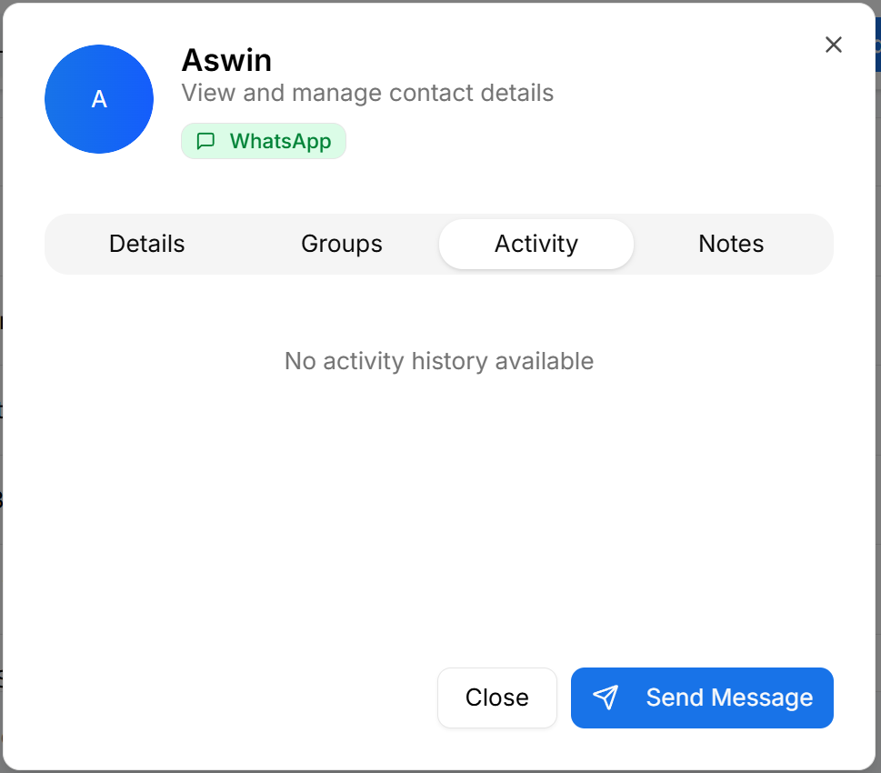 Contact activity tab