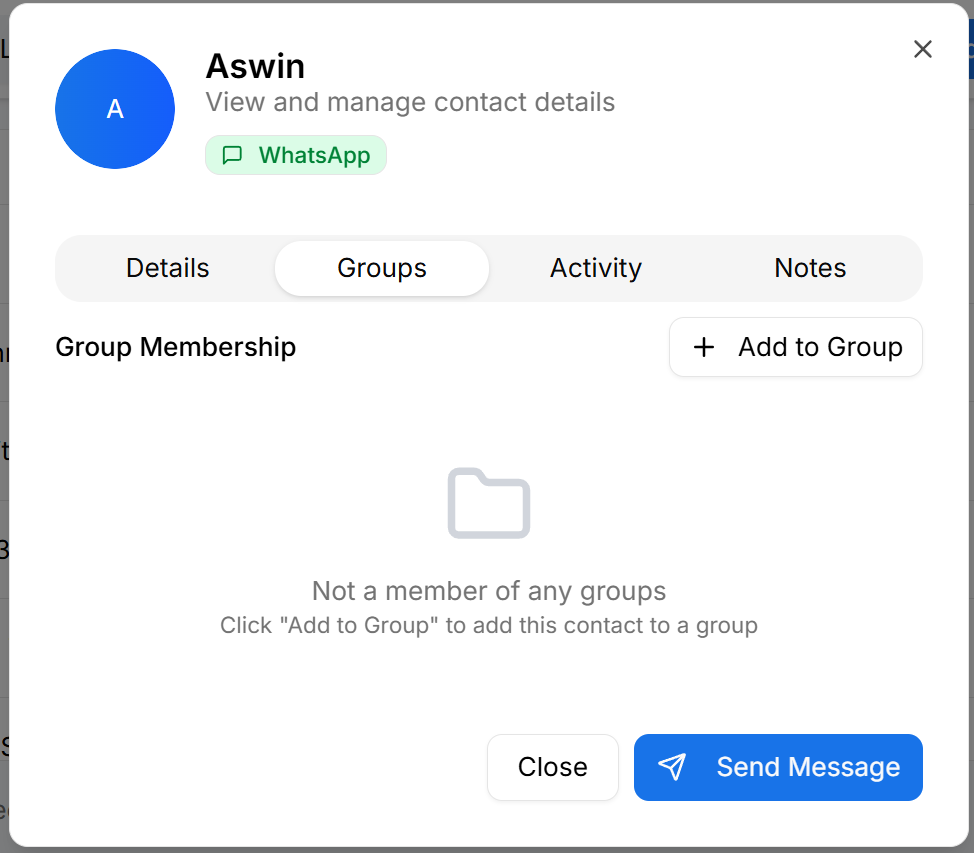 Contact groups tab