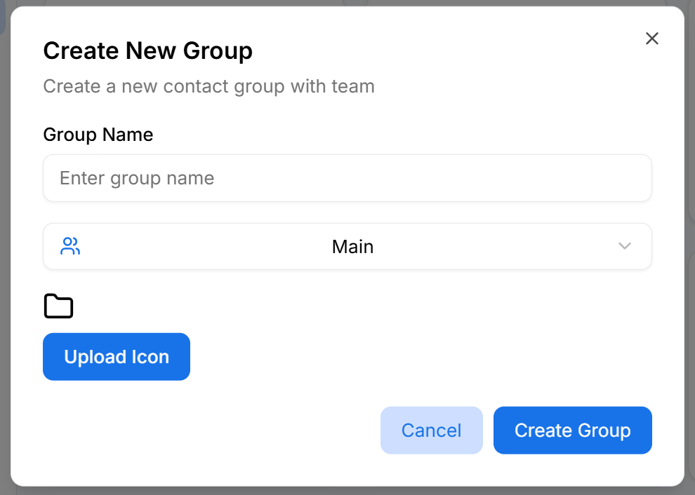 Create new group modal