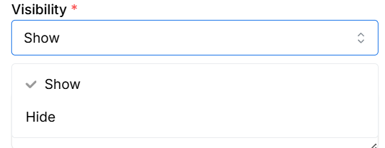 Custom field visibility options