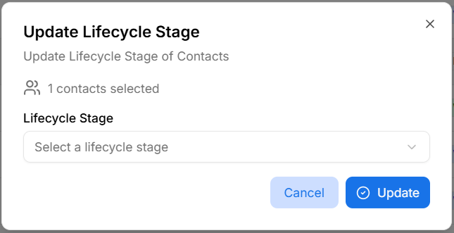 Update lifecycle stage modal