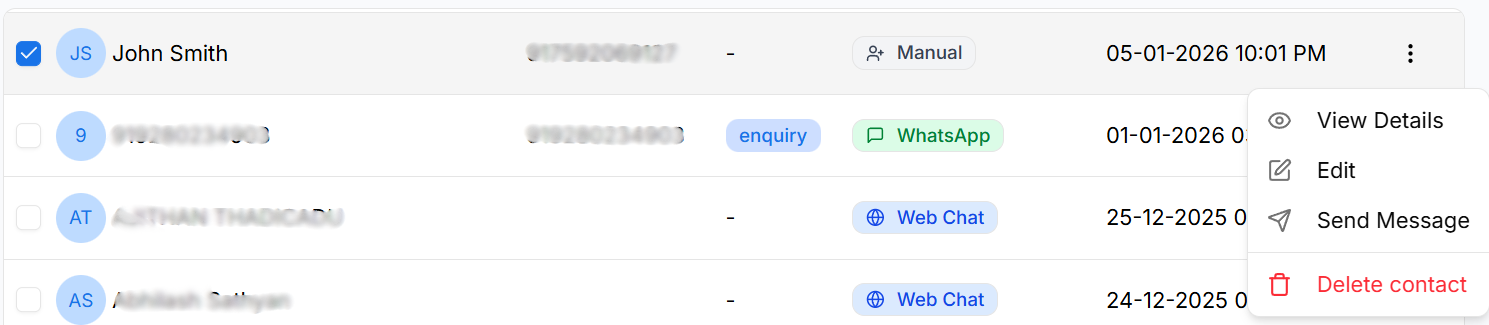 Opening Contact Details