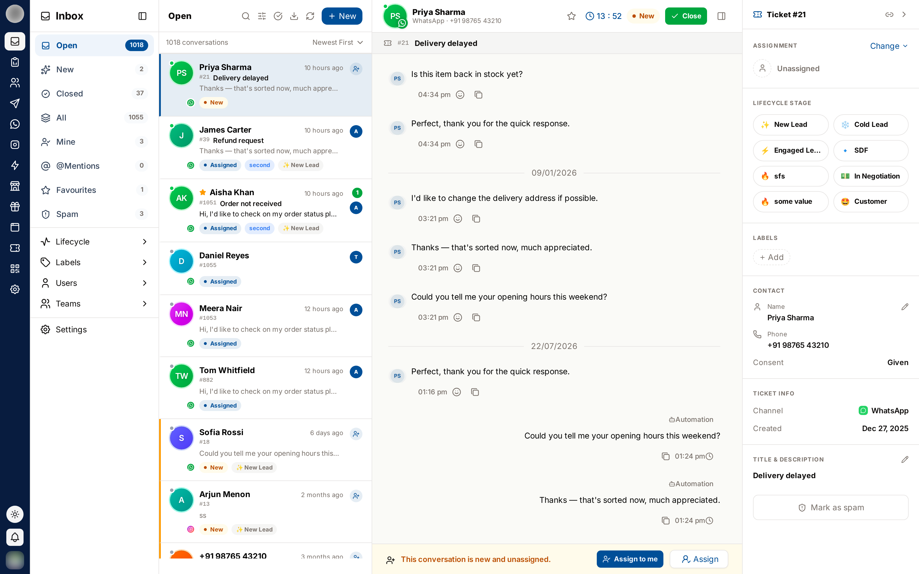 The chat window, top to bottom