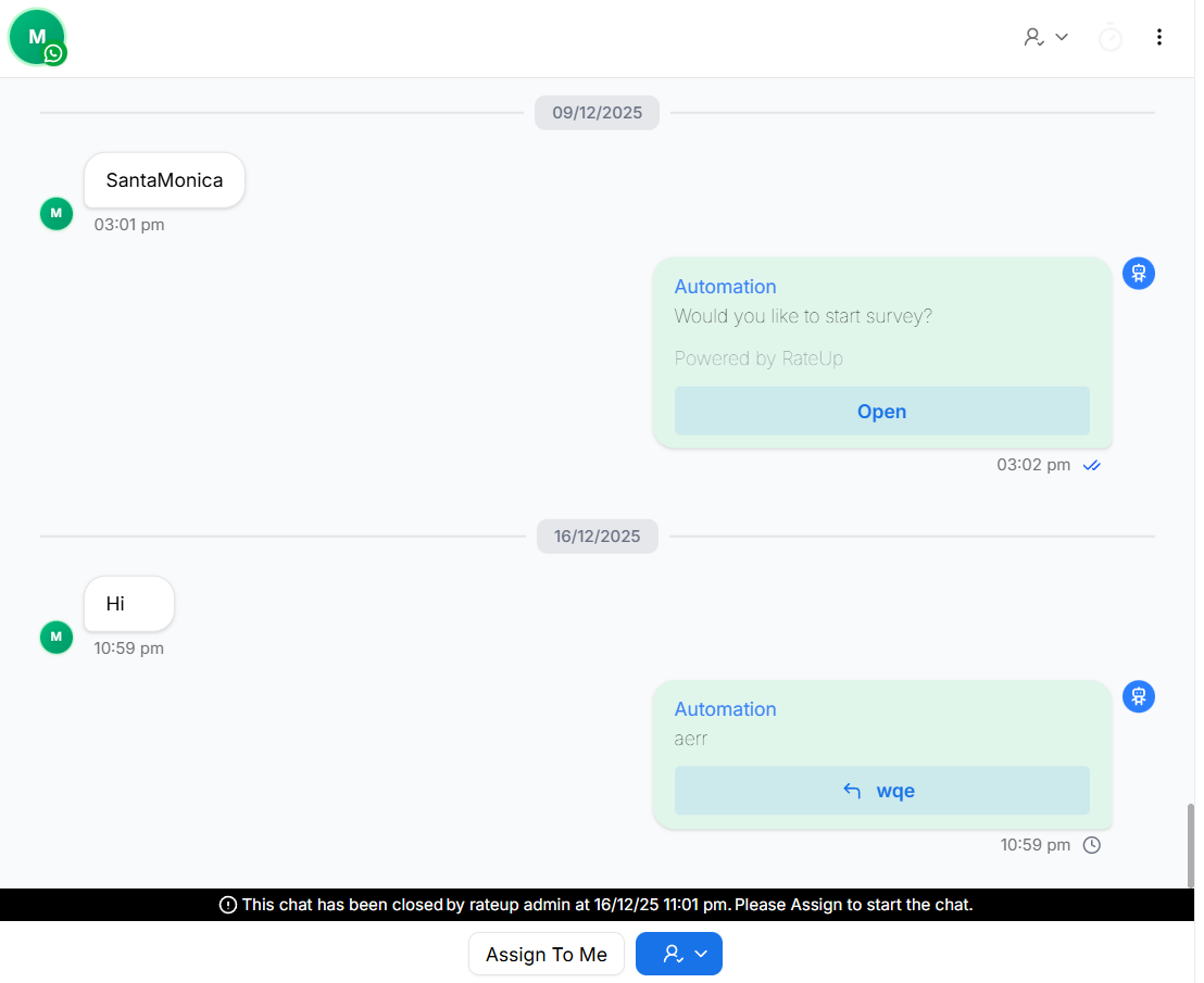 Reassigning a closed conversation