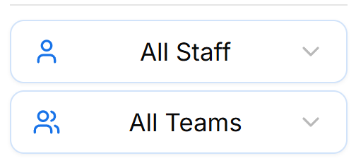 Inbox filters for staff and teams
