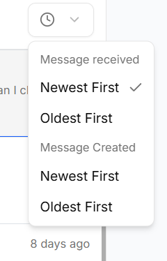 Conversation sorting options