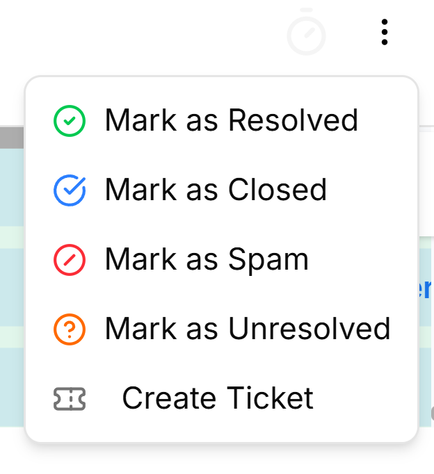 Conversation lifecycle dropdown options
