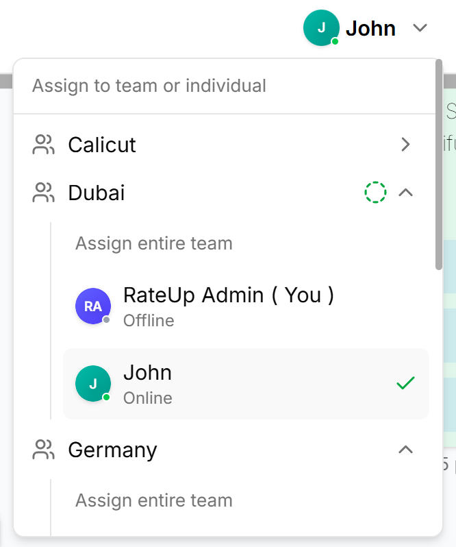 Reassigning a conversation to another team or user