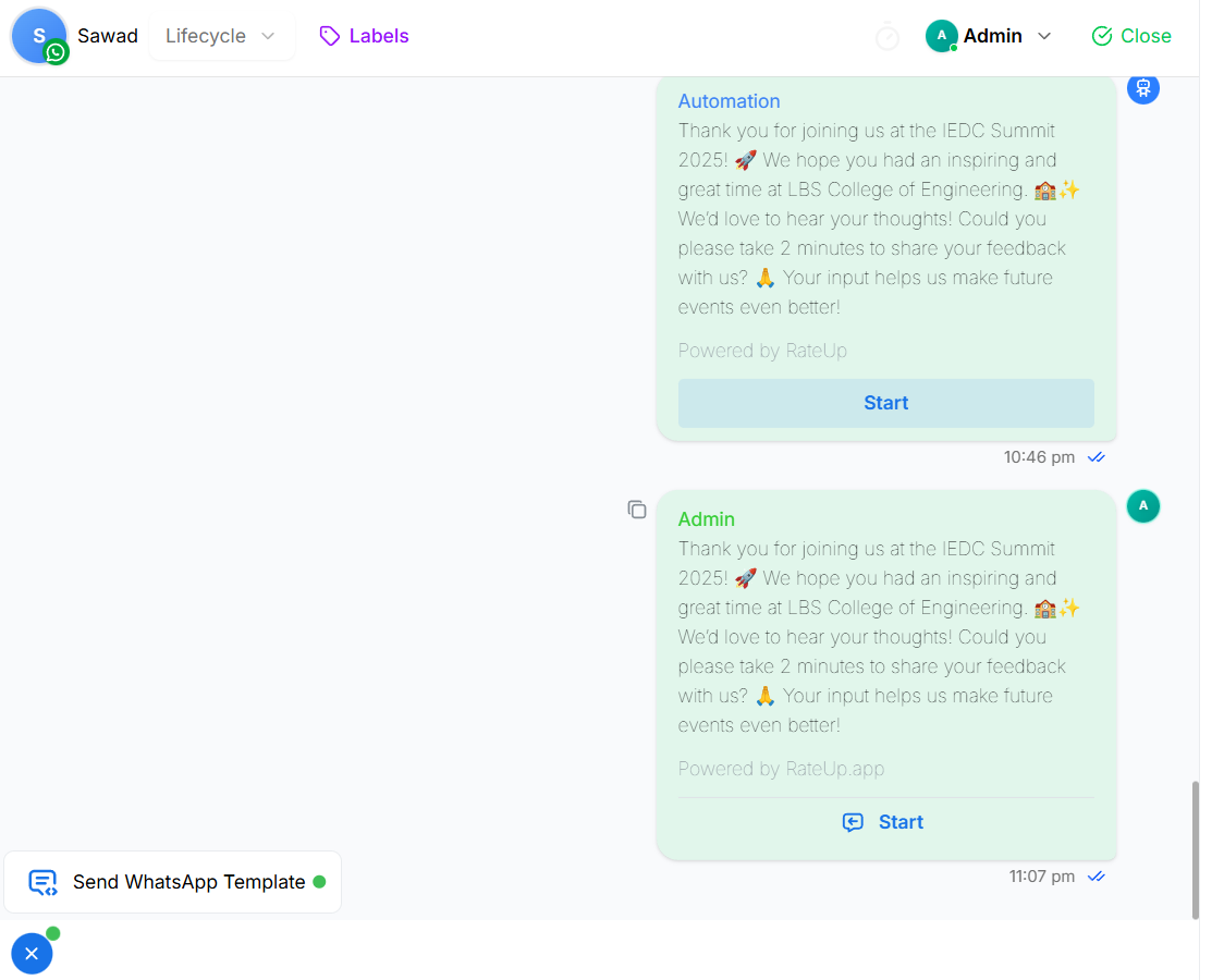 Sending a template after the 24-hour window