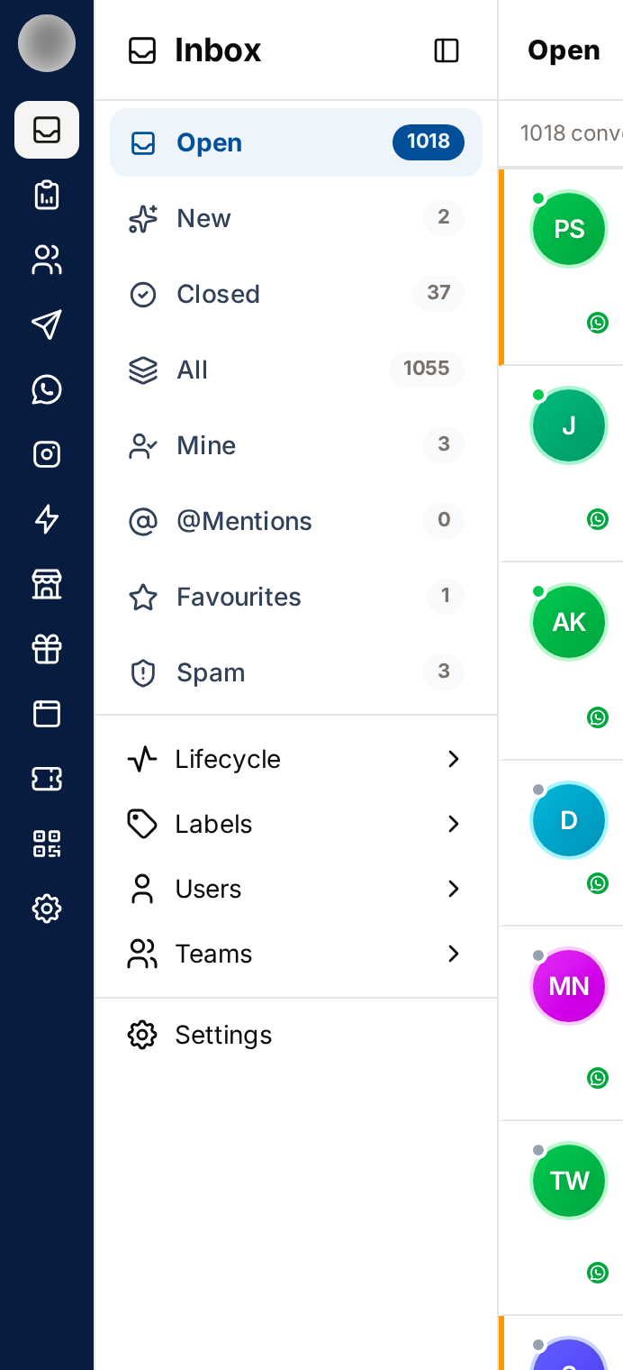 The eight Inbox views, each with a live count