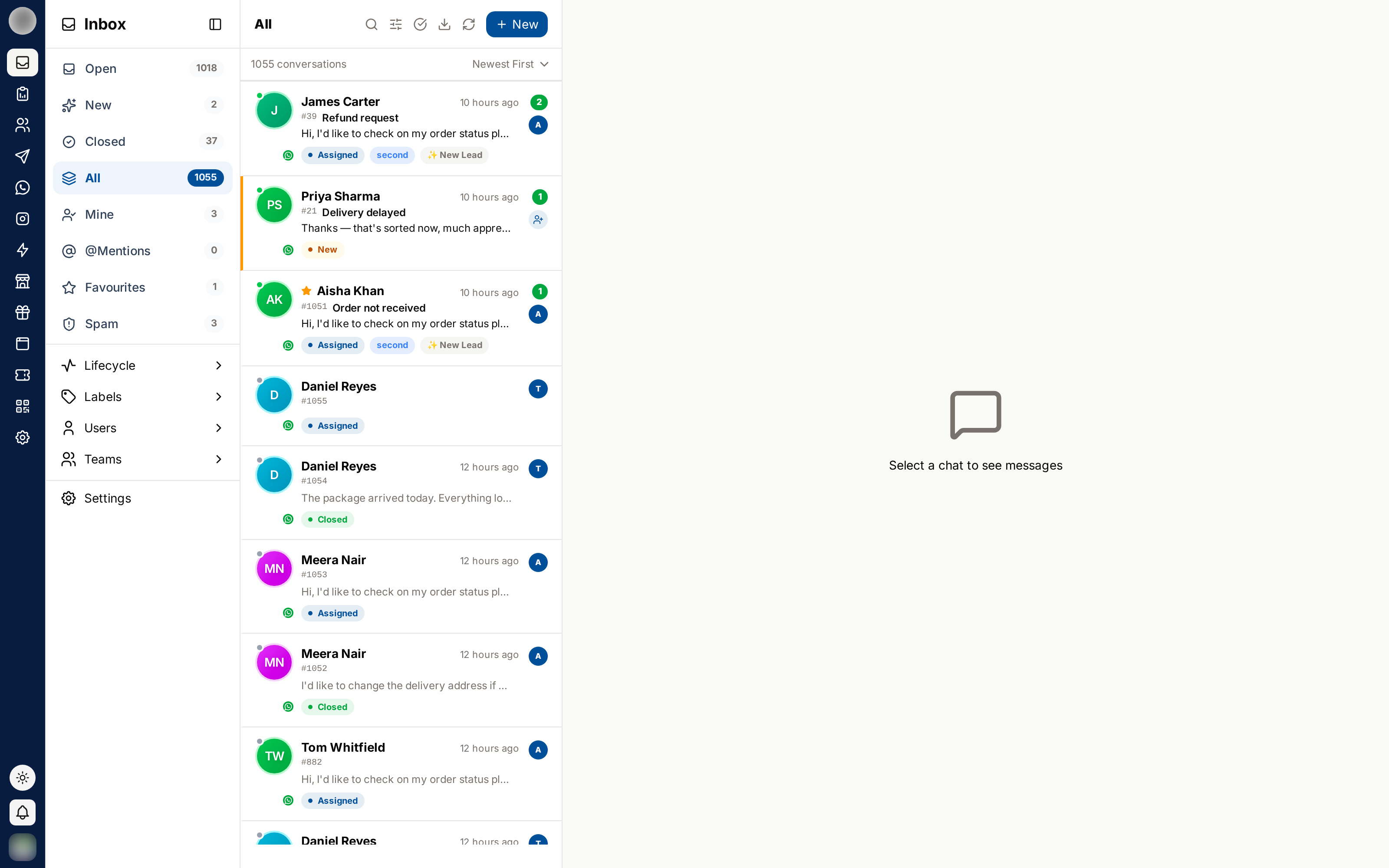 Every status in one list