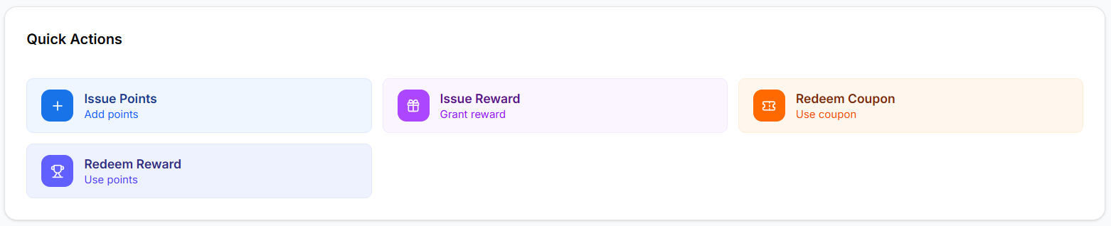 Cashier quick actions