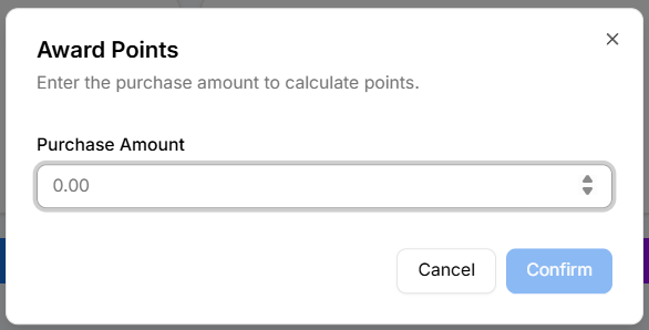 Add points modal