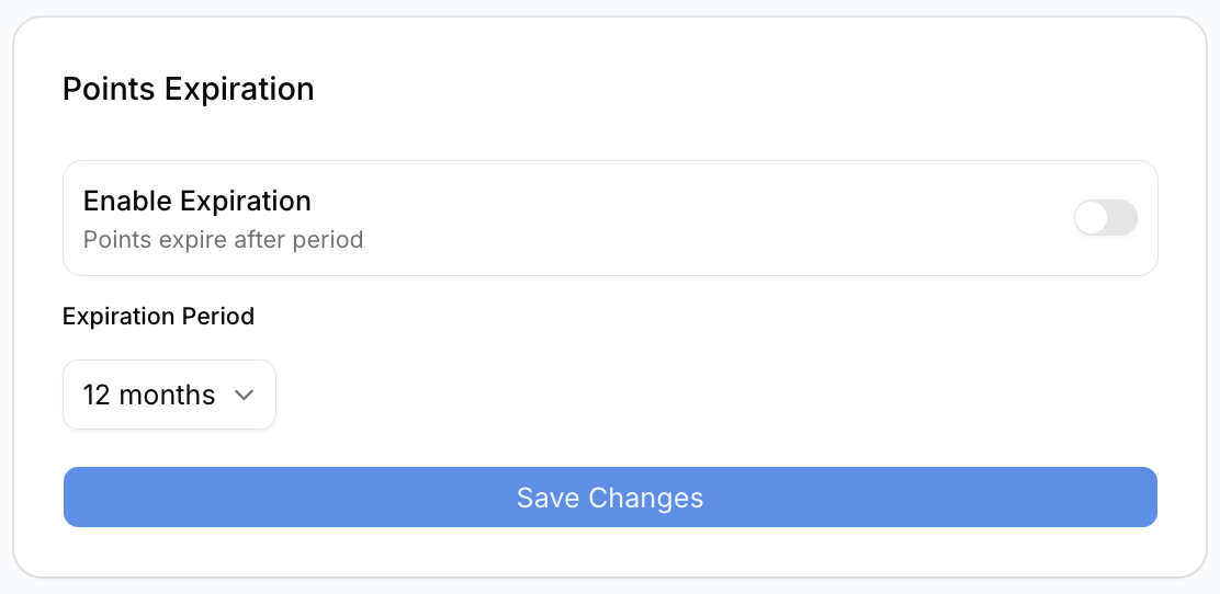Points Expiration Settings