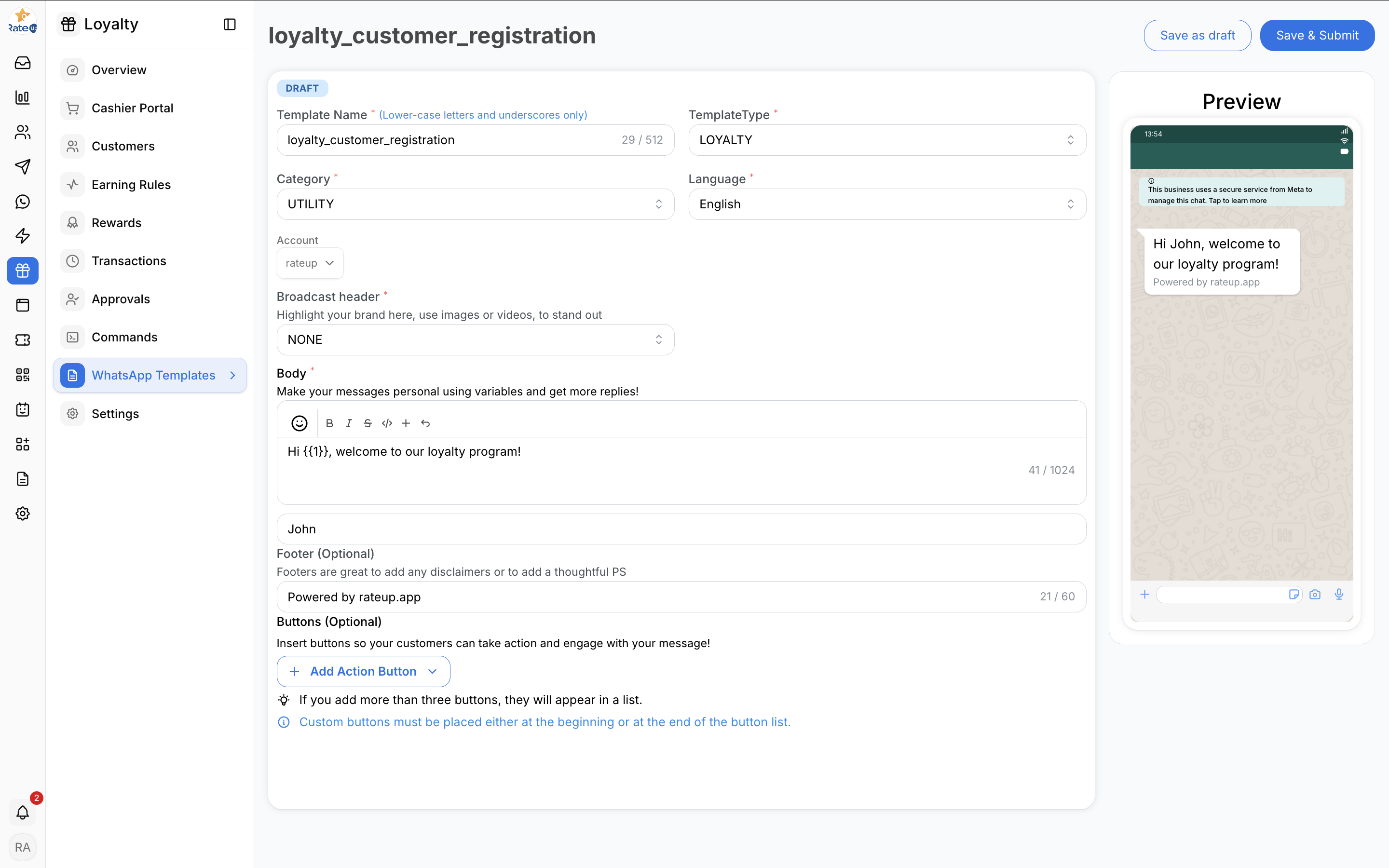 WhatsApp Template Editor