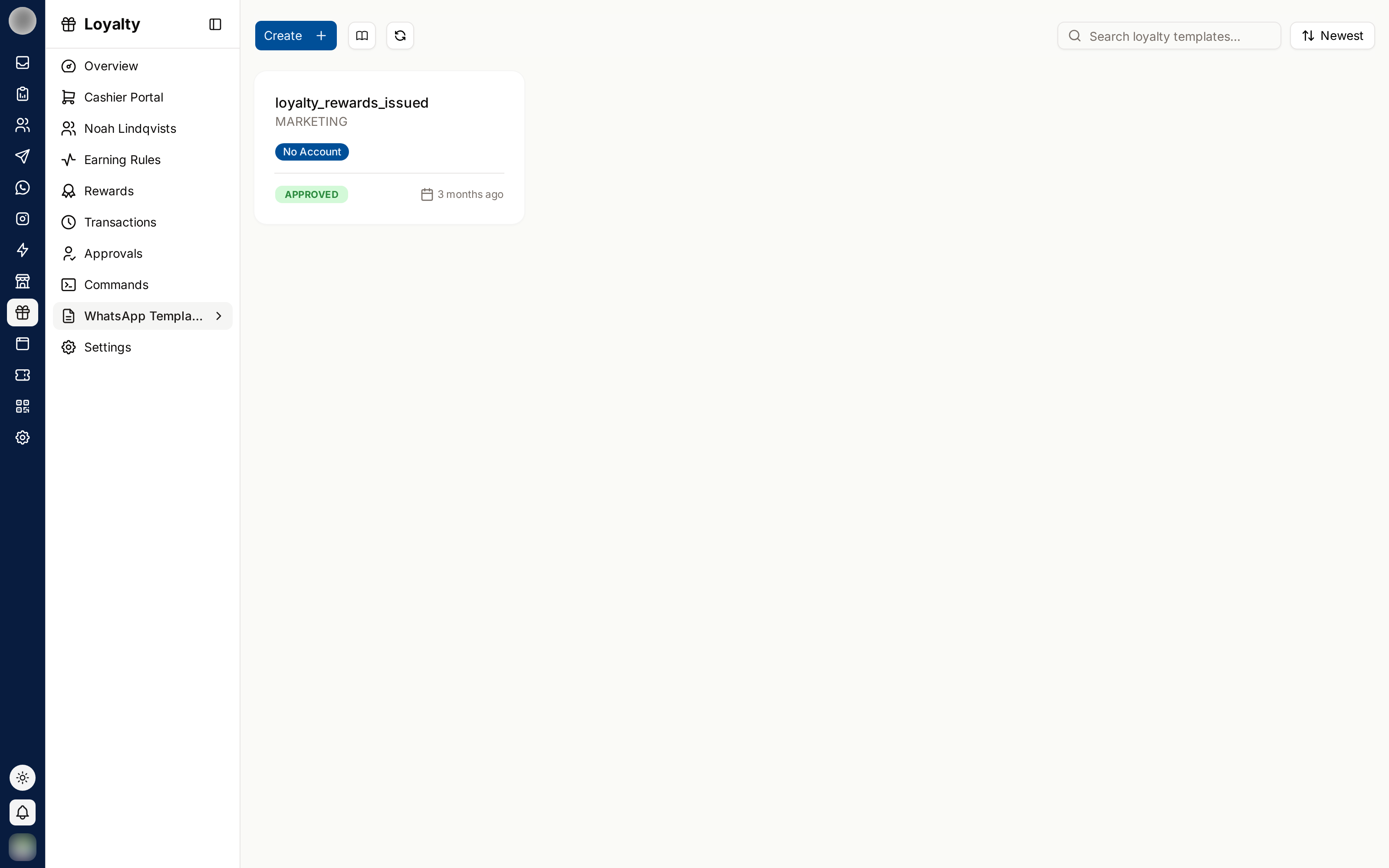 Loyalty message templates
