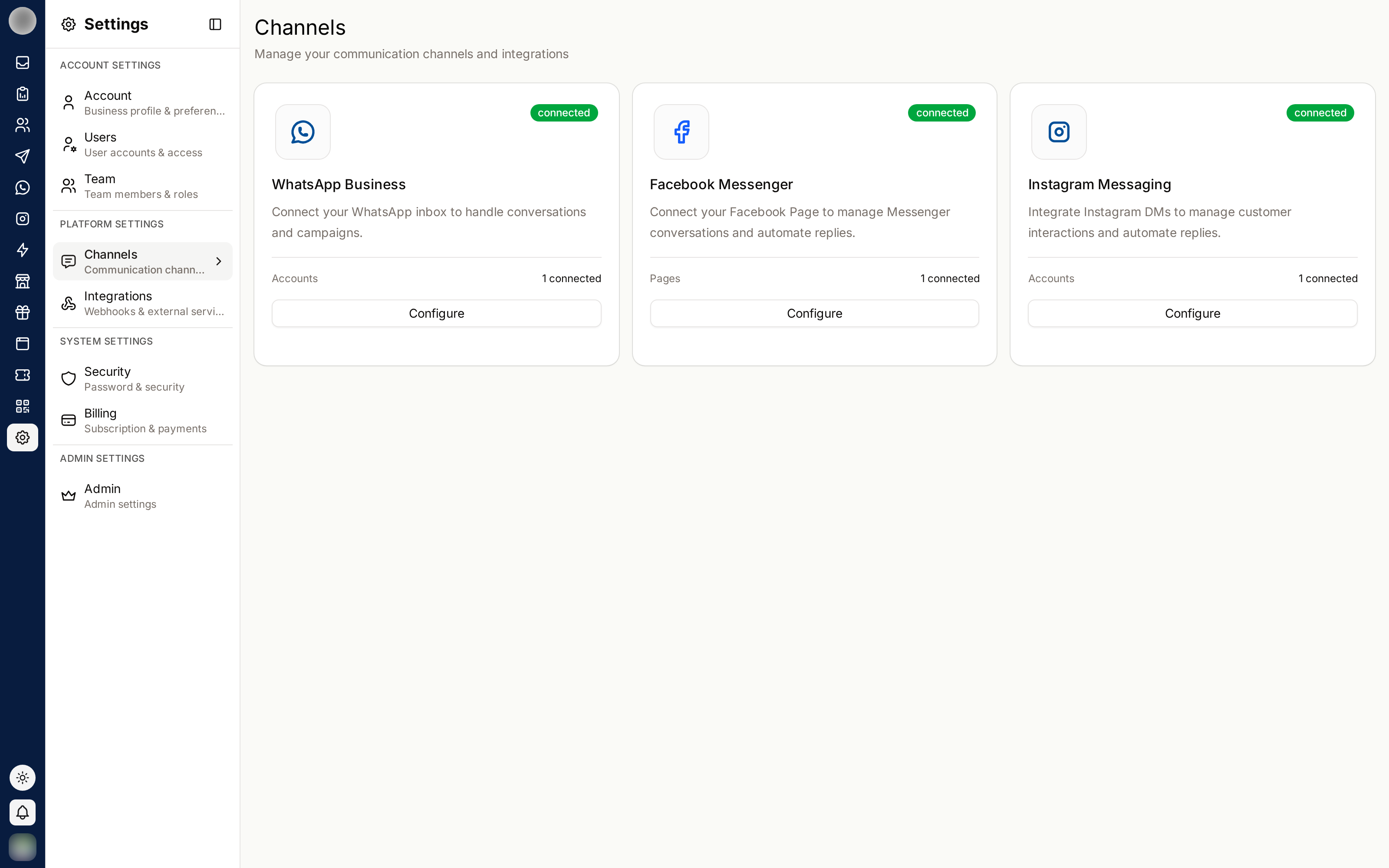 Connected channels