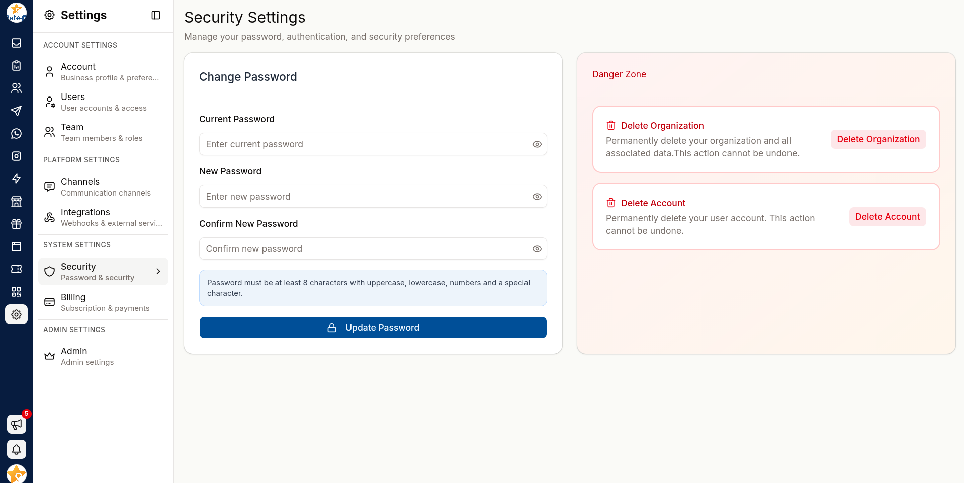 Security Settings