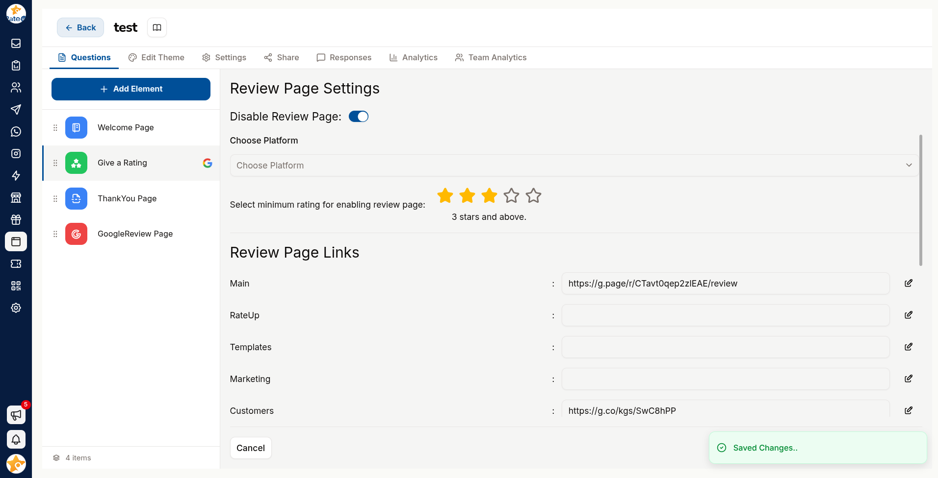 Google review routing