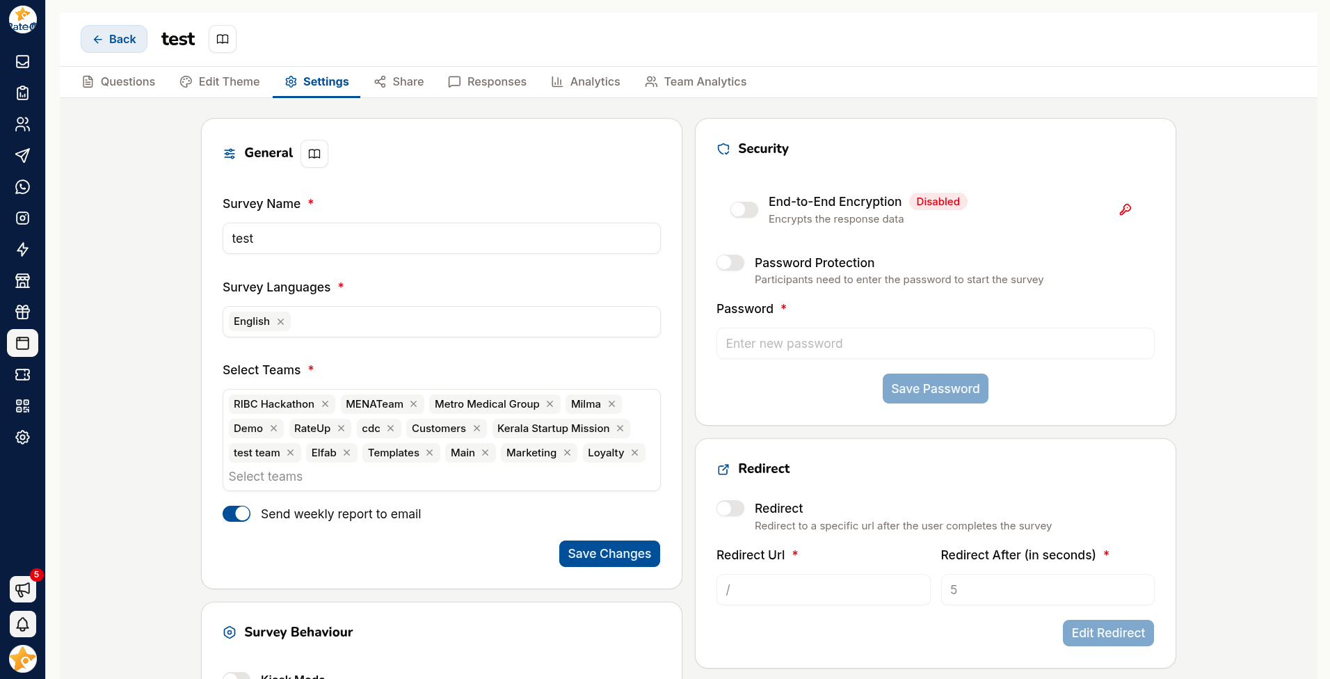 Form settings