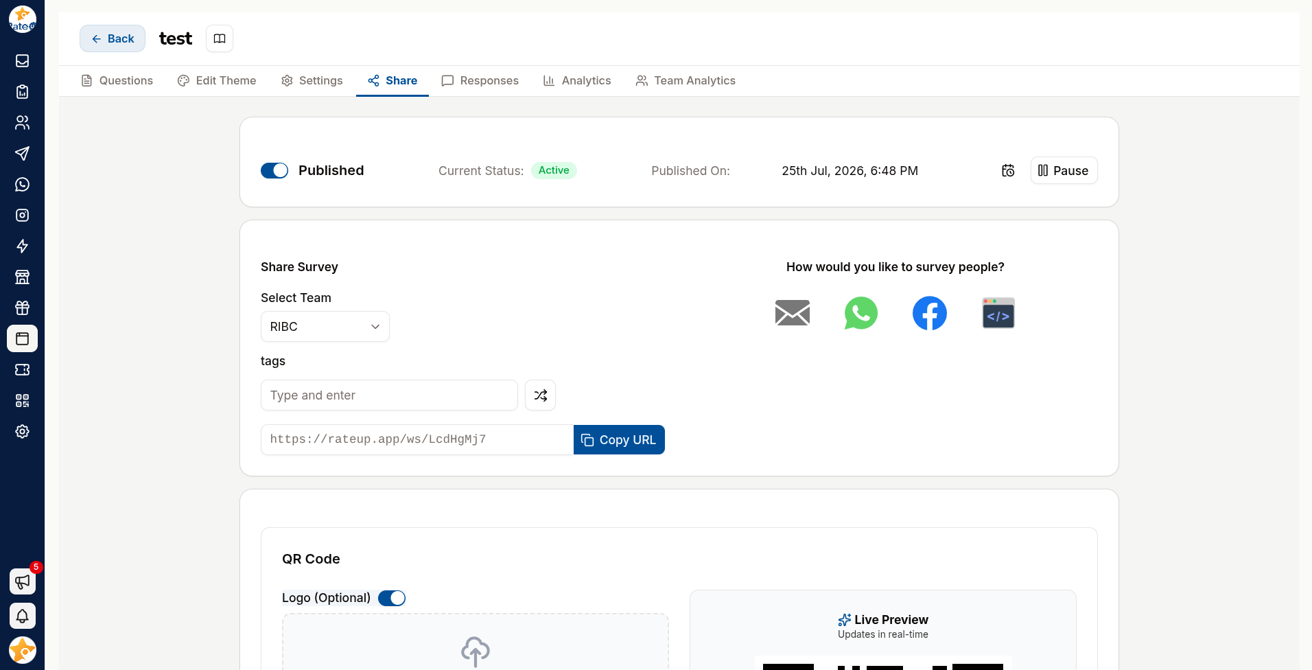 Sharing a form