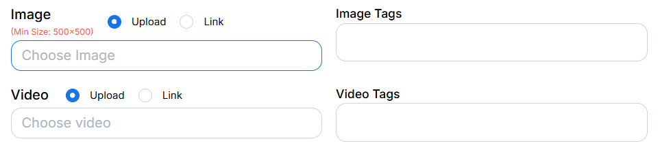 Product image and video upload