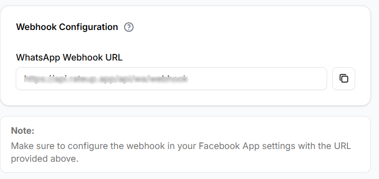 Webhook configuration URL