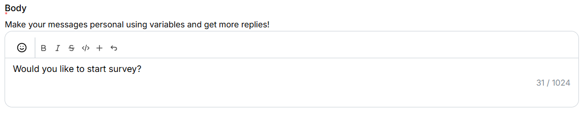 Template body editor