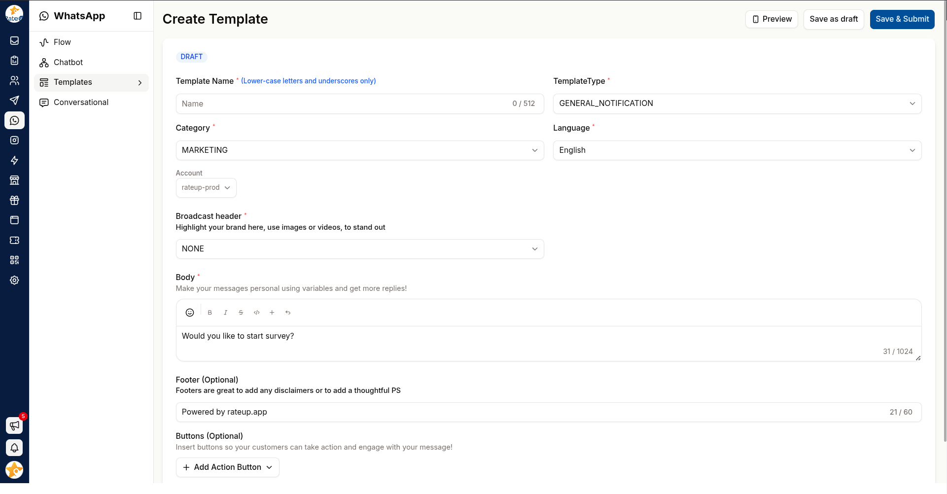 The template editor