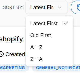 Sort templates dropdown